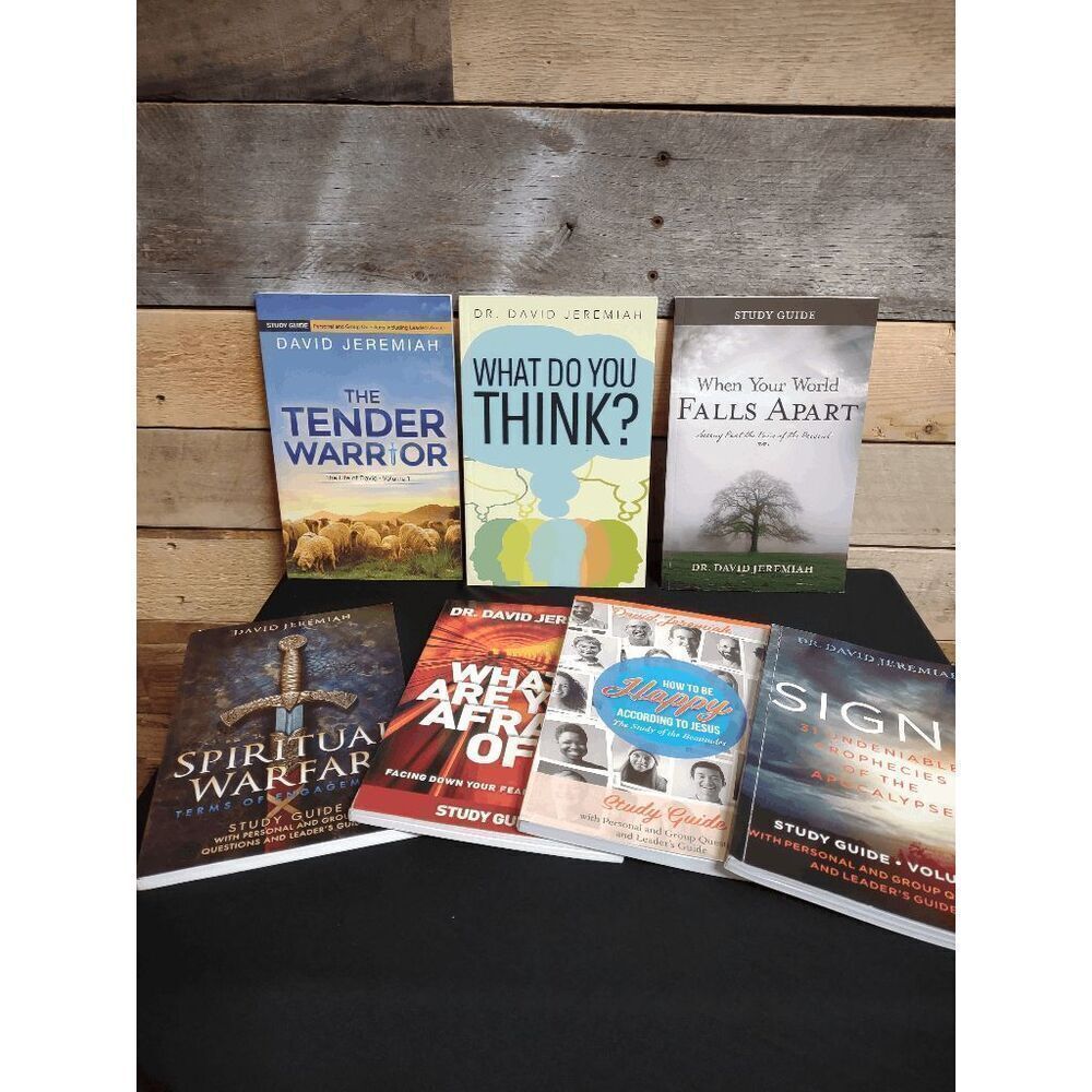 Lot of 7 David Jeremiah Study Guides - Signs, Spiritual Warfare, and More